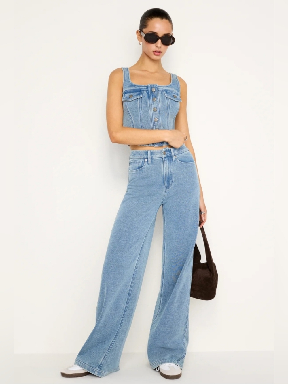 Good AmericanLight Blue Wide-Leg Women's Jeans